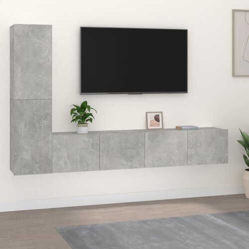 vidaXL 4-dijelni set TV ormarića siva boja betona drveni Cijene