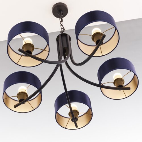 Jupiter 2101 - Luster na lancu ARTHUR 5xE27/15W/230V plave/crne boje Slike