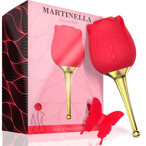 Martinella Clitoris Stimulator with Point Vibrator Hot Red