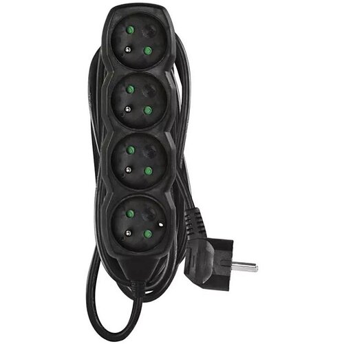  Produžni kabel, 4 utičnice, 5 m, crni Cene