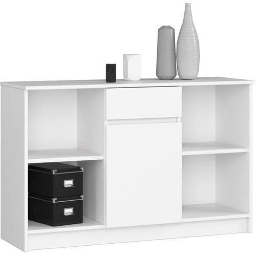 AKORD KOMODA B-17 120 cm 1 Predal 1 Vrata BELE, (21703166) Cene