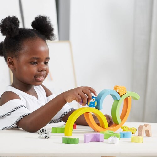 Viga drvene dugine slagalice kreativni montessori Slike