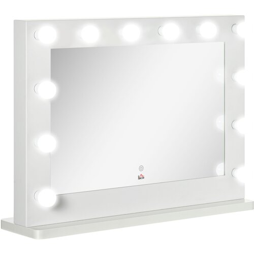 HOMCOM hollywood ogledalo železo, steklo, MDF 80D x 60&Scaron; x 20V cm belo, (5000242285) Cene