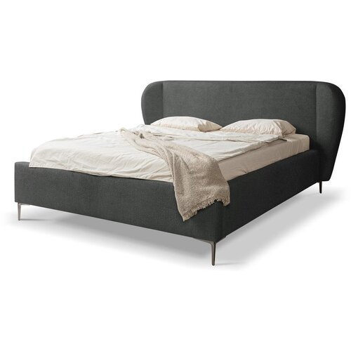 Makamii Tamno sivi tapecirani bračni krevet s podnicom 140x200 cm Makana – Cijene
