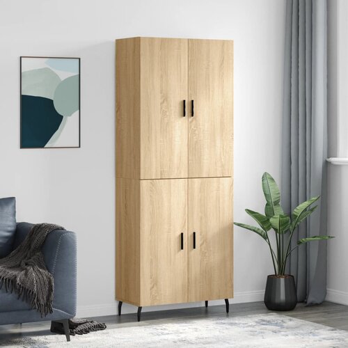 vidaXL Visoka komoda sonoma hrast 69,5x34x180 cm inženirski les Cene