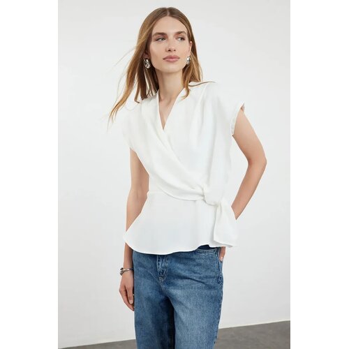 TRENDYOLMILLA ženska bluza TWOAW25BZ00046, Ecru-Bela Cene
