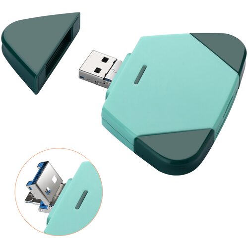 INF 3-v-1 magnetni odklopni čitalec SD/TF kartic za iPhone in iPad Green, (5000282770) Slike