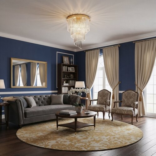 Ideal Lux kristalni plafonski luster carlton 12xE14/40W/230V preč. 50 cm zlatni Slike