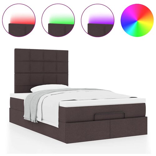 VidaXL Okvir za krevet s madraca tamnosmeđi 120x190 cm od tkanine Slike