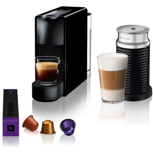 Nespresso aparat za espresso kafu i aparat za pravljenje pene od mleka essenza mini black i aeroccino 3, A3NC30EUBK-TX Slike