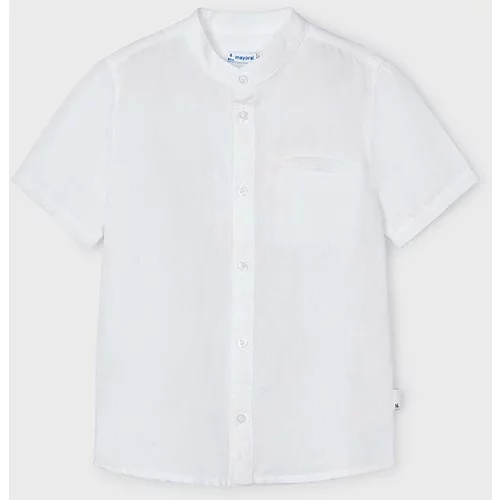 Mayoral Otroška srajca s primesjo lanu bela barva