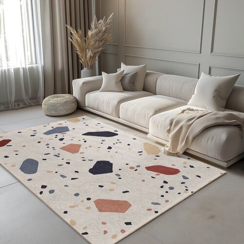 Mila Home Kremno bela pralna preproga 160x230 cm Cracked Terrazzo &amp;ndash; Slike