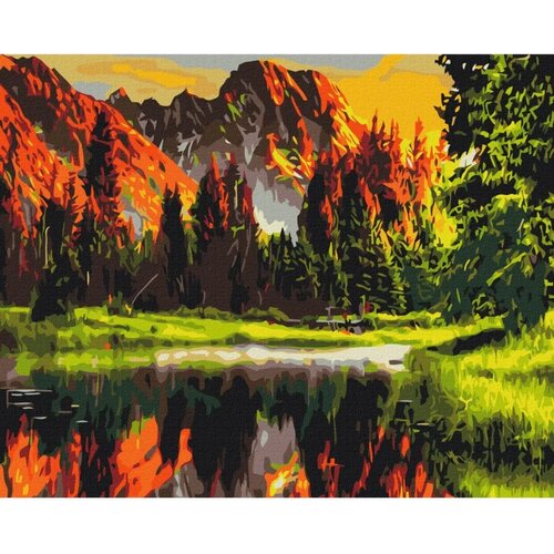  Slika za samostalno slikanje - Mountain valley at sunset 50x40 Slike