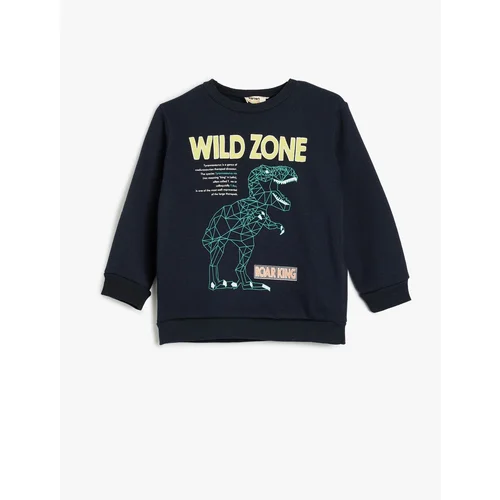 Koton Dinosaur Sweatshirt with Crew Neck Long Sleeve