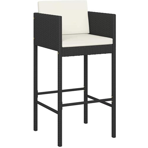  3-dijelni vrtni barski set od poliratana s jastucima sivi 80 x 80 x 110 cm Slike