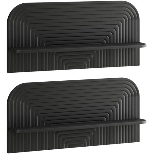 Zidna polica 2 kom. Crna 80 5 x 13 5 x 37 5 cm Prerađeno drvo - Crna 80 5 cm Slike