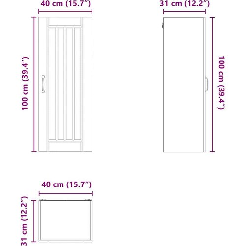 VidaXL zidni kuhinjski ormarić s policom sonoma hrast 40 x 31 x 100 cm Slike