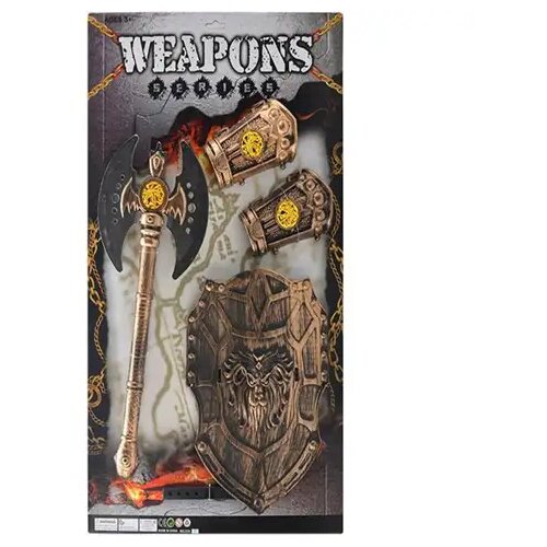 Magic Toys Srednjeve&scaron;ka sekira s &scaron;čitom in 2 &scaron;čitnikoma za roke 4-delni komplet Cene