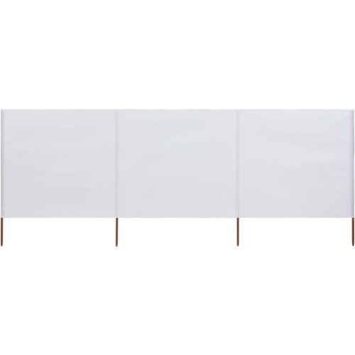  3-panelni vetrobran tkanina 400x160 cm pe&scaron;čeno bel Cene
