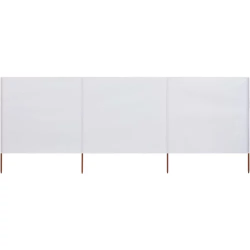  3-panelni vetrobran tkanina 400x160 cm peščeno bel