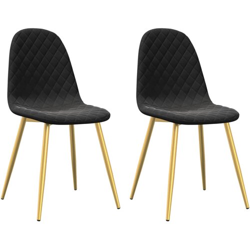 Maison Chic Jedilni stoli - Vzorci stoli 2 kosa črn žamet A230, (22032555) Cene