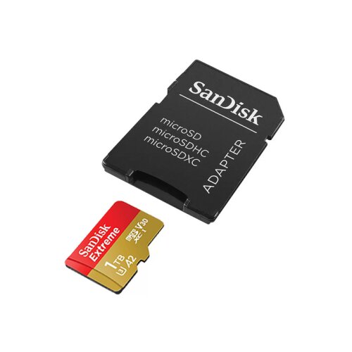 San Disk Extreme microSDXC 1TB + SD Adapter do 190MB/s & 130MB/s A2 C10 V30 UHS-I U3 Cene