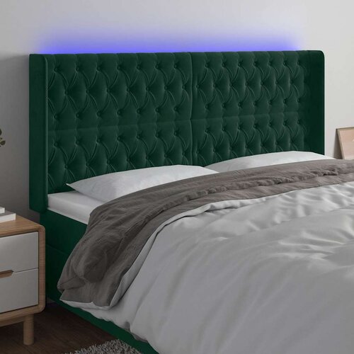  LED uzglavlje tamnozeleno 203 x 16 x 118/128 cm bar&scaron;unasto Cijene