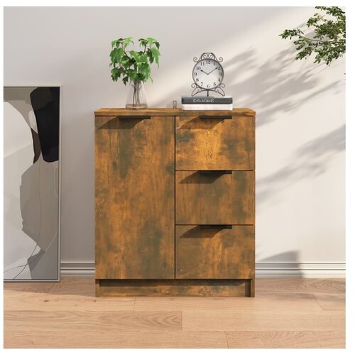  Komoda boja dimljenog hrasta 60x30x70 cm od konstruiranog drva Cijene