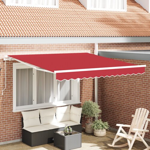 VidaXL Ročna Zložljiva Tenda Rdeča 350x250 cm Slike