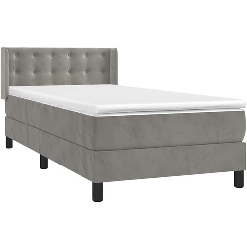 Box spring krevet s madracem svjetlosivi 90x190 cm bar&amp;scaron;unasti Slike