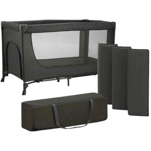 Kinderkraft prenosivi krevetac za decu Joy 2 Dark Grey Slike