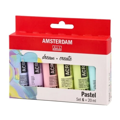 Royal Talens Amsterdam, akrilna boja, set 6K, pastel set, 6 x 20ml Slike