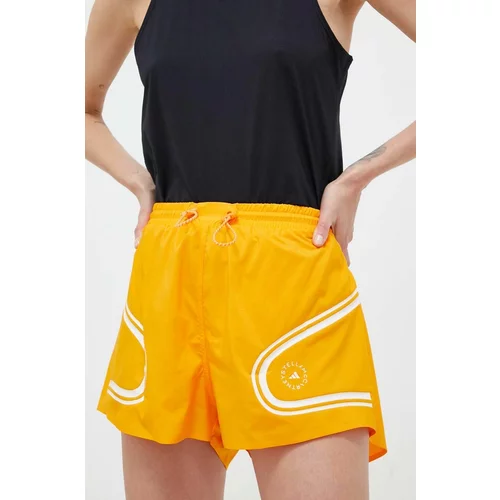 ADIDAS BY STELLA MCCARTNEY Kratke hlače za trčanje TruePace boja: narančasta, s tiskom, visoki struk