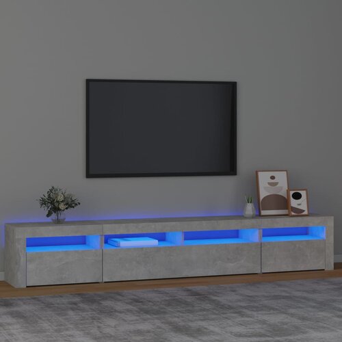TV ormarić s LED svjetlima siva boja betona 240x35x40 cm Cene