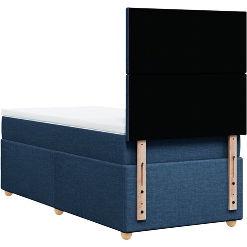  Krevet s oprugama i madracem plavi 100 x 200 cm od tkanine Slike