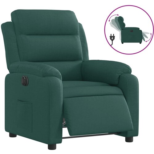 Maison Chic Električni naslanjač - Relax naslanjač temno zeleno blago, (22062173) Cene