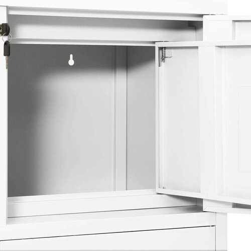 VidaXL Pisarni&amp;scaron;ka omara bela 90x40x102 cm jeklo Slike