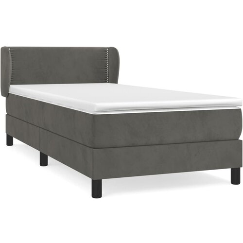 Maison Chic Box spring postelja - Vzmetna postelja z vzmetnico temno siv 90x190 cm žamet SL7807, (21900987) Slike