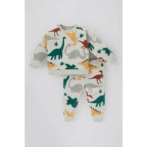 Defacto Baby Boy Animal Printed Sweatshirt Sweatpants 2 Piece Set