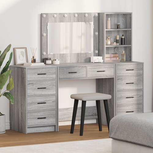 VidaXL Visoki ormar Set od 3 Sivi sonoma Konstruirano drvo Visoki ormar Slike