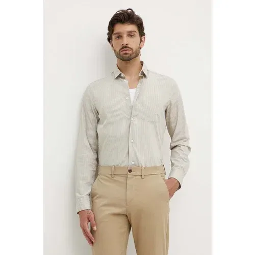 Calvin Klein Košulja za muškarce, boja: bež, regular, s klasičnim ovratnikom, K10K113491