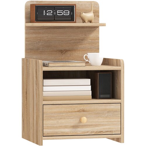 HOMCOM nočna omara iverna plo&scaron;ča 40D x 35&Scaron; x 66V cm Naraven les, (5000234835) Cene