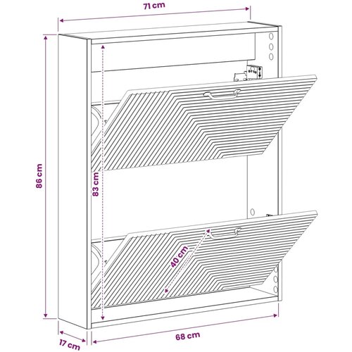  Ormar za cipele na zidu HAARLEM 71 x 17 x 86 cm Hrast sonoma - Hrast sonoma Slike
