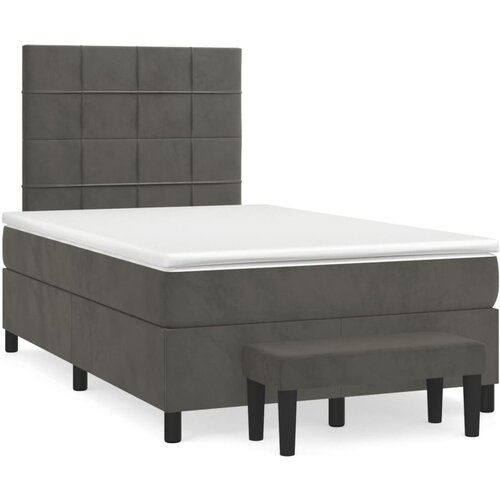 Maison Chic Box spring postelja - Vzmetna postelja z vzmetnico temno siva 120x200 cm žamet SL20651, (21893464) Cene
