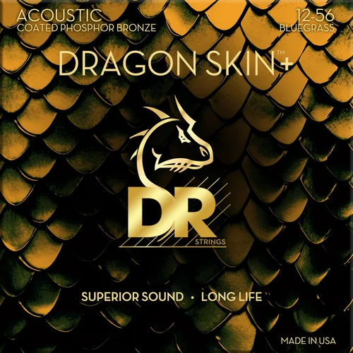 Dr Strings Dragon Skin+ Coated Phosphor Bronze Bluegrass 12-56 Žice za akustičnu gitaru