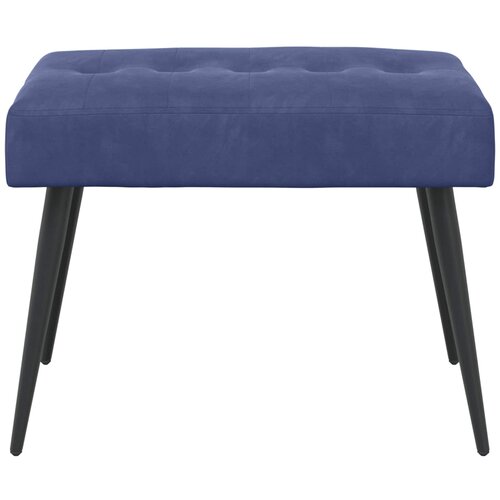  Klupa s gumbastim tkanjem Policijska plava 60 x 40 x 45 cm Slike
