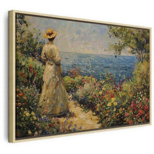  Slika - Nostalgic impression - a pensive woman contemplating 90x60 U prirodnom drvenom okviru Cene