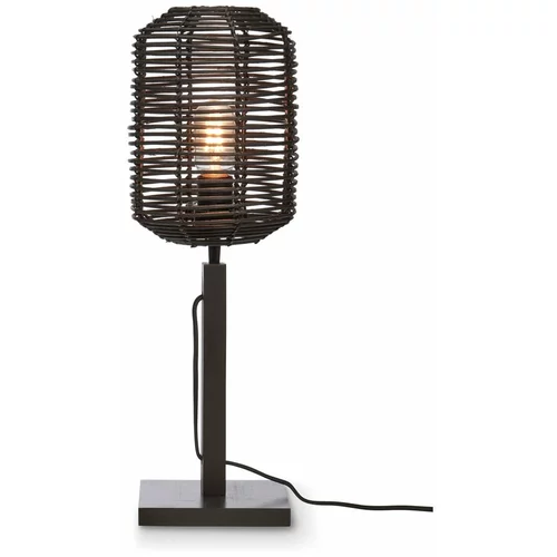 Good&Mojo Crna stolna lampa sa sjenilom od ratana (visina 45 cm) Tanami –