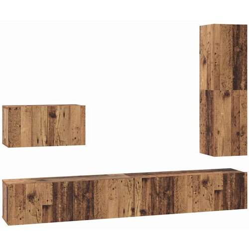 vidaXL Komplet TV omaric s predalom 4 pcs Star les Konstruiran les, (5000132748) Cene