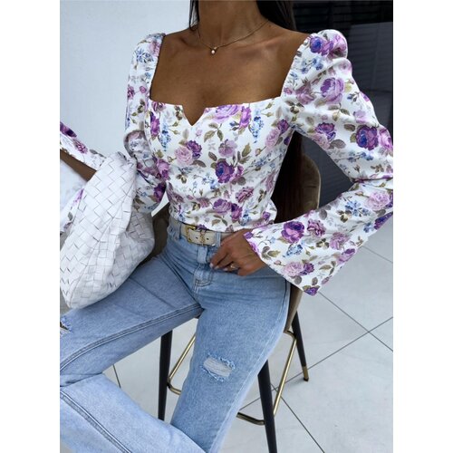 Beloved Dally bluza floral vijolična Cene